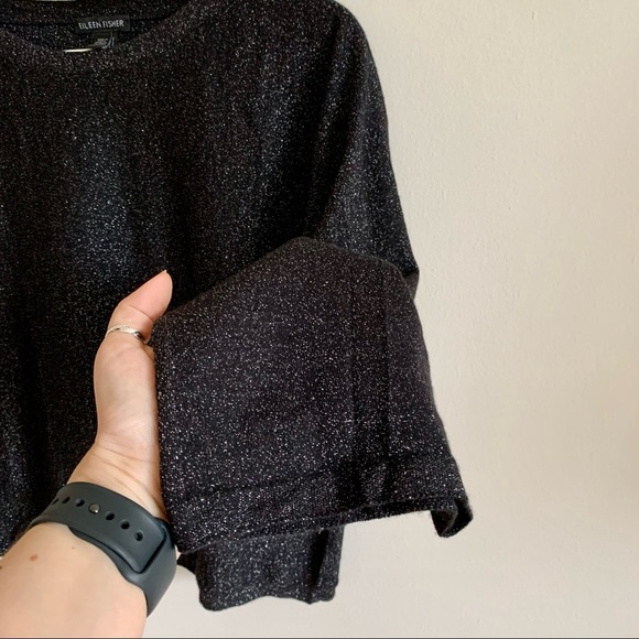Eileen Fisher Black Metallic Top Size XXS - Picture 3 of 5